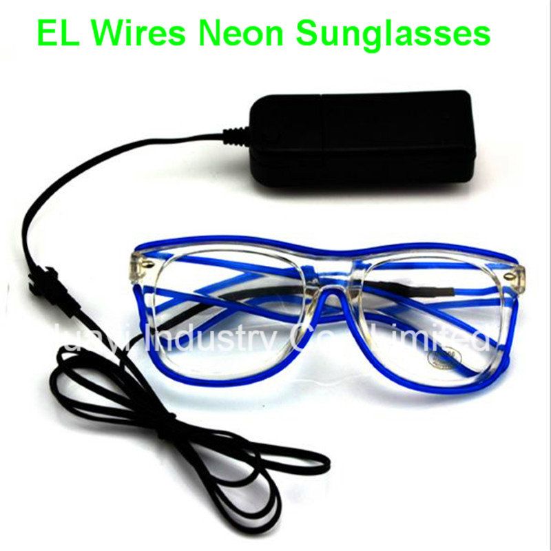 EL Wires Light up Illuminated Clear Lens Sunglasses